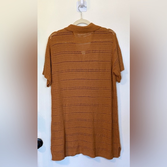 L*Space NWOT Marbella Cotton Knit Button Down Top Swim Cover Up In Brown- Size M - Picture 7 of 9